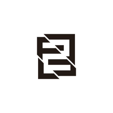 2 numaralı kare, bıçaklar geometrik sembol basit logo vektörü