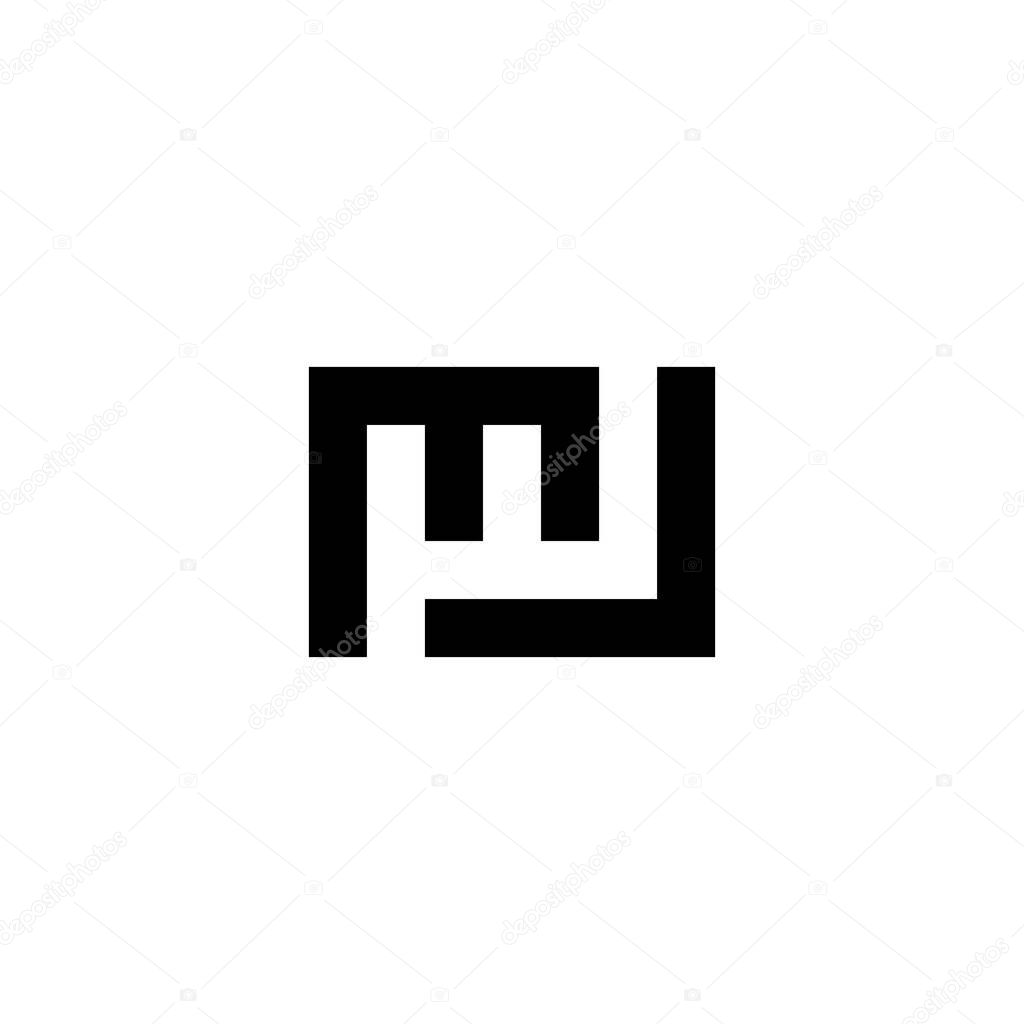 Letter MJ square geometric symbol simple logo vector