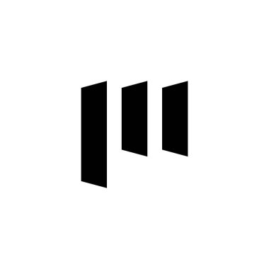 Letter m building geometric symbol simple logo vector