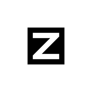 z kare geometrik sembolü basit logo vektörü