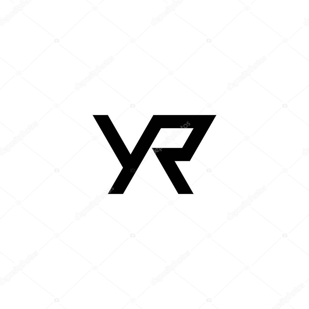 Letter yR modern geometric symbol simple logo vector