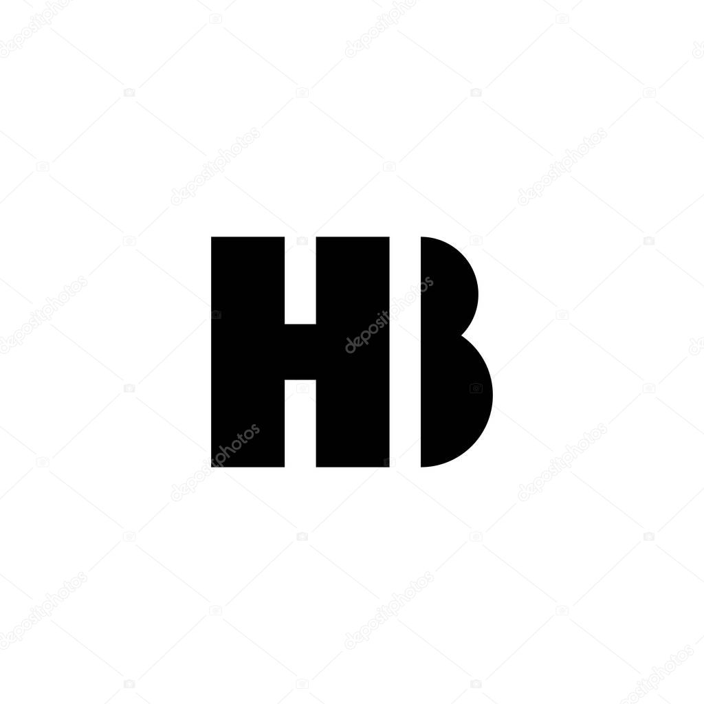Letter HB geometric symbol simple logo vector