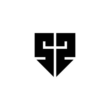 52 numaralı kalkan geometrik sembolü basit logo vektörü