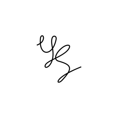 Harf ys çizgisi, eğri, geometrik sembolü bağlama basit logo vektörü