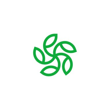 Beş yaprak, yuvarlak geometrik sembol basit logo vektörü