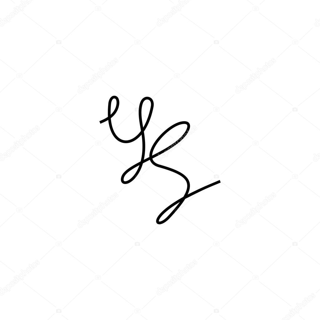 Letter ys line, curve, connect geometric symbol simple logo vector