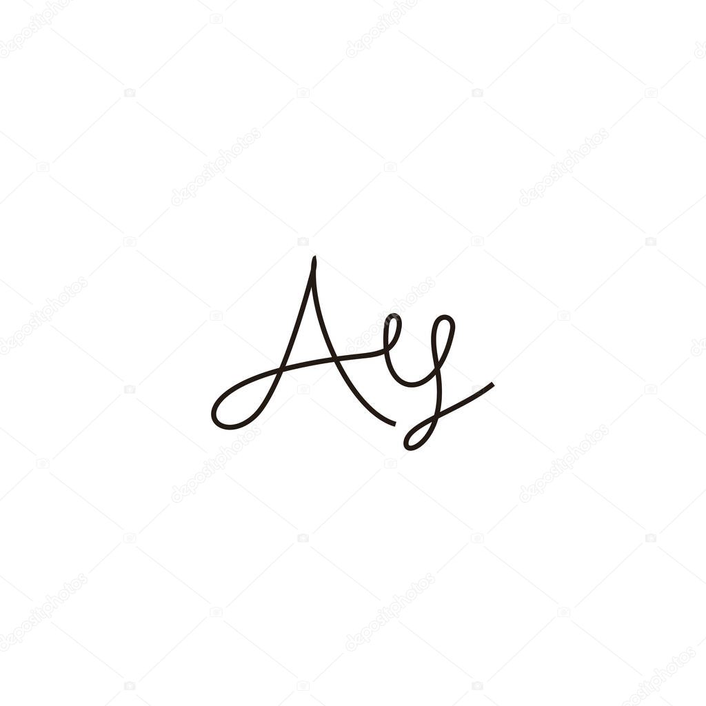 Letter Ay line, connect geometric symbol simple logo vector