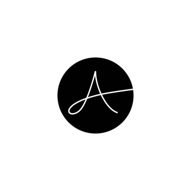 Harf A çizgi, daire geometrik sembol basit logo vektörü