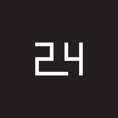 24 numaralı çizgi geometrik sembolün karesini alır basit logo vektörü