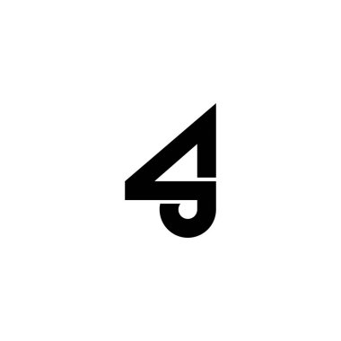 4 ya da 5 numaralı eşsiz geometrik sembol basit logo vektörü