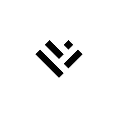 Heart, squares geometric symbol simple logo vector