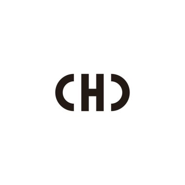 C H D harfi geometrik sembolü özetliyor basit logo vektörü
