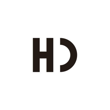 Harf HD ana hatları geometrik sembol basit logo vektörü