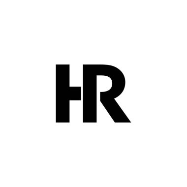 Harf HR kombinasyonu geometrik sembol basit logo vektörü