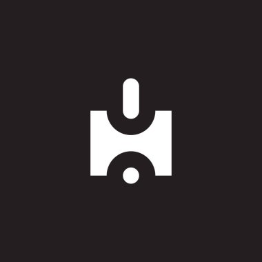 H harfi hapı ve kapsül geometrik sembolü basit logo vektörü