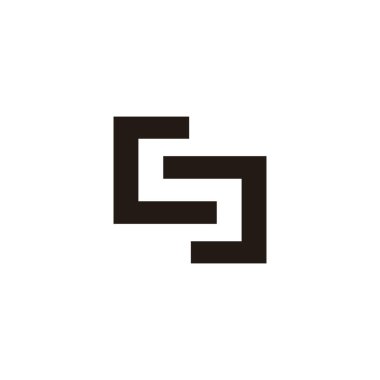 S ve c kare geometrik sembolü basit logo vektörü
