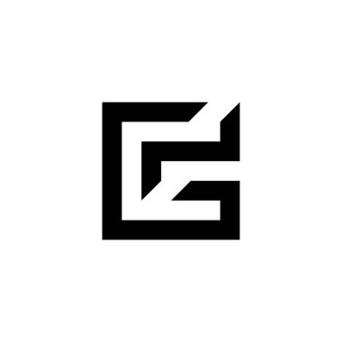 Harf N ve G modern geometrik sembol basit logo vektörü