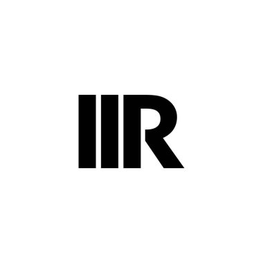 MR harfi basit, geometrik sembol basit logo vektörü