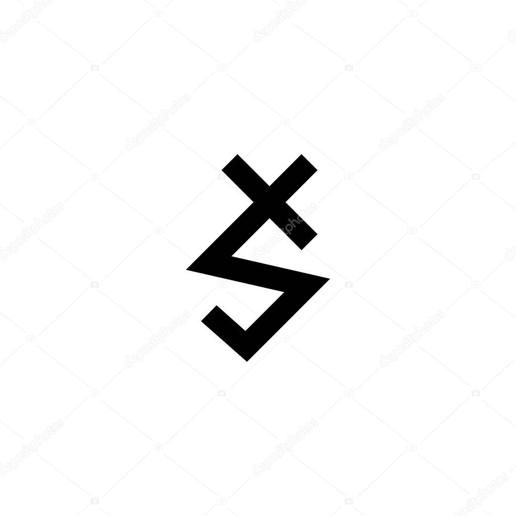 Letter x and S connect geometric symbol simple logo vector