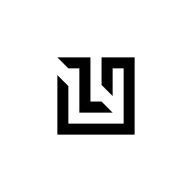 Z ve U harfleri modern, kare geometrik sembol basit logo vektörü