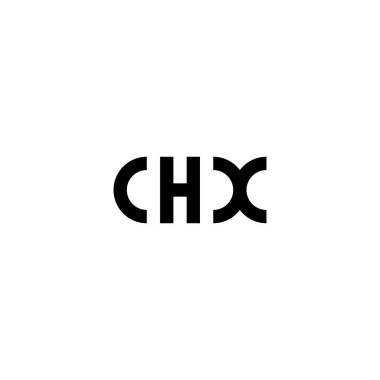 C H X harfi geometrik sembolün ana hatları basit logo vektörü