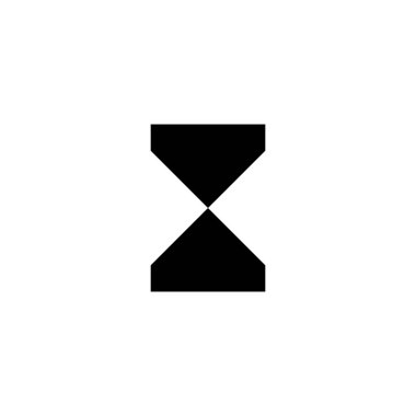 Kum saati, geometrik sembol basit logo vektörü