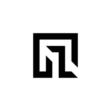 n ve z harfleri, modern geometrik sembol basit logo vektörü