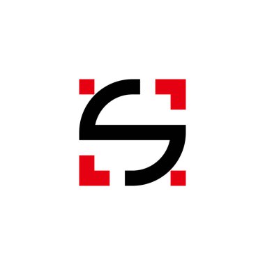 S harfi basit kamera logosu vektörü