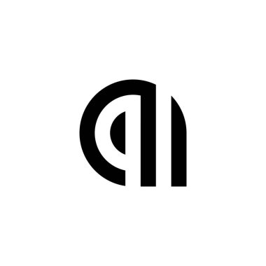 A ve Q harfleri basit çizgili vektör logosu sembolü
