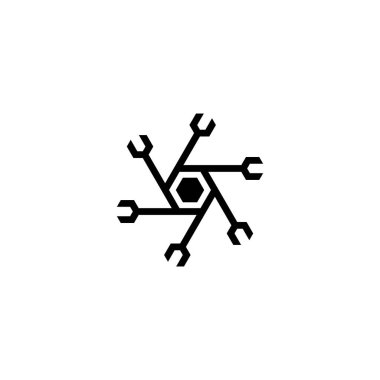 Basit altıgen ekipman logo vektörü