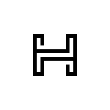 H harfi benzersiz basit vektör logosu sembolü