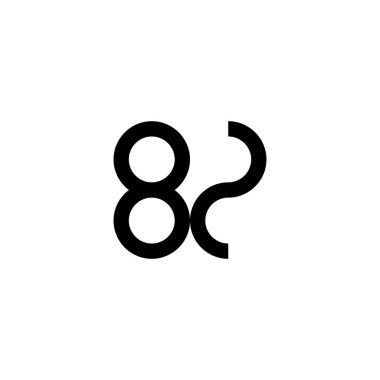 8 ve 2 numaralı numaralar basit vektör logosuna bağlı