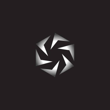 yön, dönen ok altıgenli basit vektör logosu sembolü