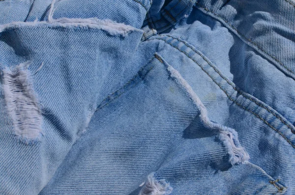 Elegante Detalle Rasgado Jeans Expresando Moda Contemporánea Estilo Perfecto Para — Foto de Stock