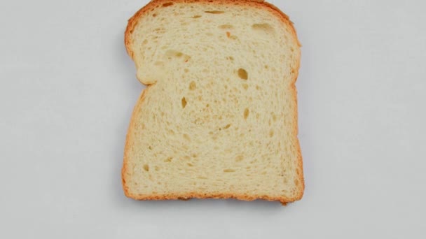 Miękki Świeży Krojony Chleb Centrum Uwagi Idealny Niesamowite Kanapki — Wideo stockowe
