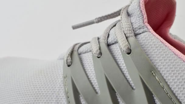 Detailed View Running Shoes Perfect Walks Combining Exceptional Style Comfort — Stock Video