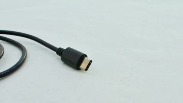 Usb Cable Smartphone Charging Data Cableclose Usb Type Cable Perfect — Stock Video