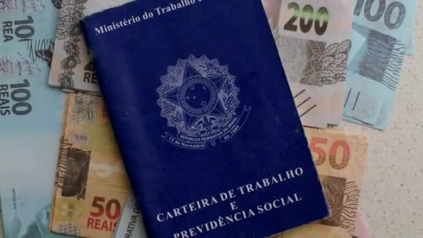 Бразильський Робочий Ідентифікатор Бразильською Валютою Візуальне Представлення Кар Єри Фінансового — стокове відео