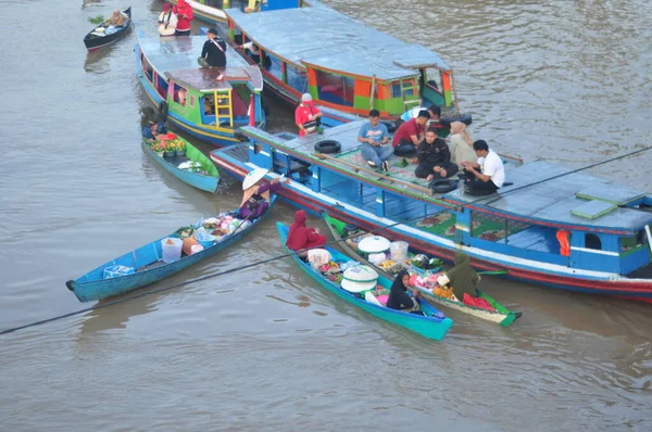 Martapura Banjar Regency Octombrie 2022 Scena Lok Baintan Floating Market — Fotografie, imagine de stoc