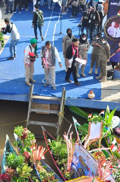 Martapura Banjar Regency Outubro 2022 Cena Lok Baintan Floating Market — Fotografia de Stock