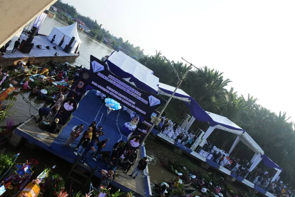Martapura Banjar Regency Ottobre 2022 Scena Del Lok Baintan Floating — Foto Stock