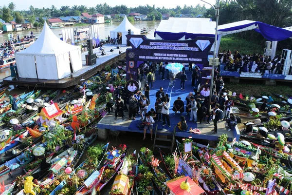 Martapura Banjar Regency Oktober 2022 Scenen Från Lok Baintan Floating — Stockfoto