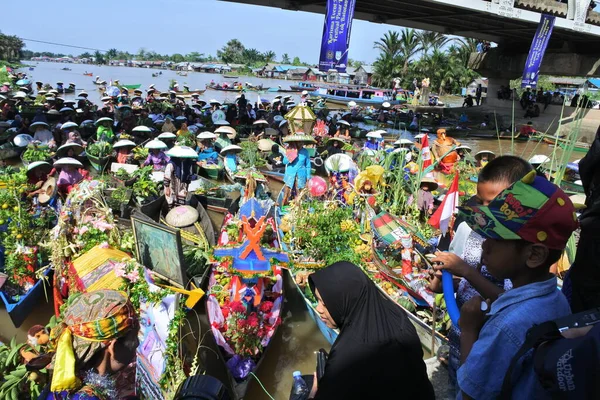 Martapura Banjar Regency Octubre 2022 Escena Del Lok Baintan Floating — Foto de Stock