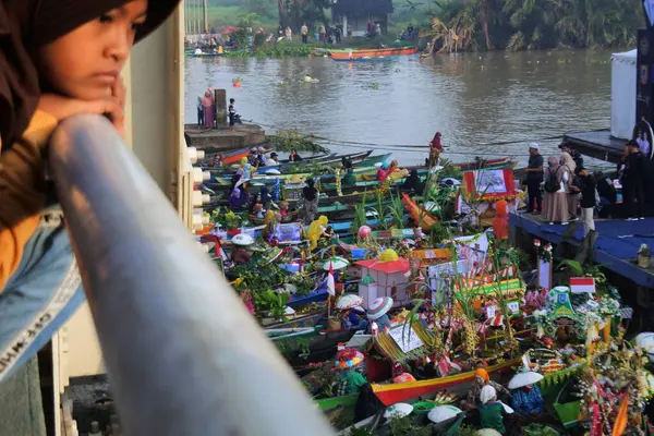 Martapura Banjar Regency Oktober 2022 Scenen Från Lok Baintan Floating — Stockfoto