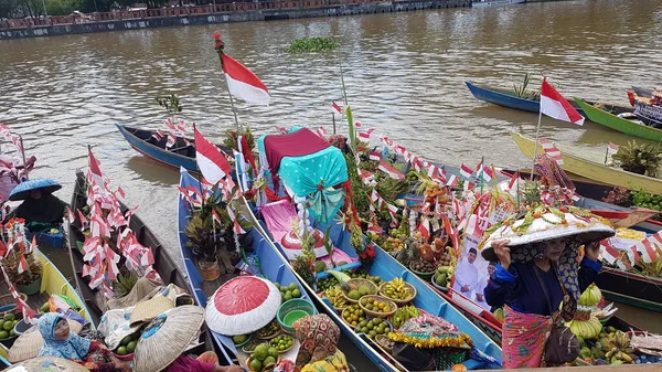 Martapura Banjar Regency Ekim 2022 Lok Baintan Yüzen Piyasa Festivali — Stok fotoğraf