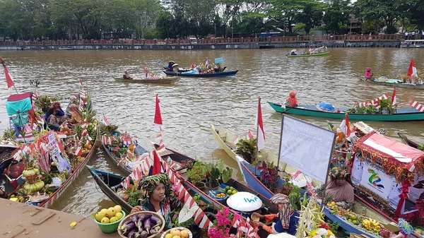 Martapura Banjar Regency Ottobre 2022 Scena Del Lok Baintan Floating — Foto Stock