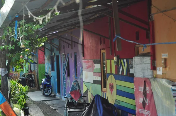 Банджармасин Индонезия Ноября 2022 Года Цветные Радужные Дома Фаунг Пеланги — стоковое фото