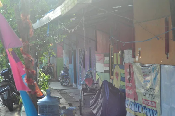 Banjarmasin Ινδονησία Νοέμβριος 2022 Πολύχρωμα Σπίτια Ουράνιο Τόξο Στο Kampung — Φωτογραφία Αρχείου