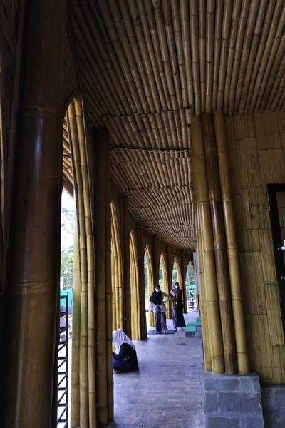 Kiram Mosque Banjarbaru Indonesia Walls Made Woven Bamboo Roof Made — Stock Photo, Image