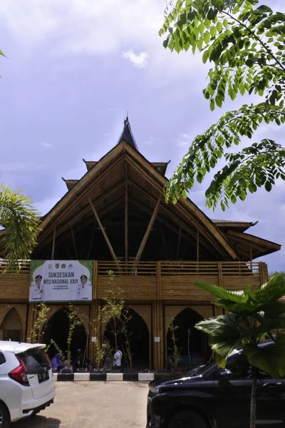 Banjarbaru Endonezya Daki Kiram Camii Duvarlar Bambudan Örülmüş Çatı Ise — Stok fotoğraf